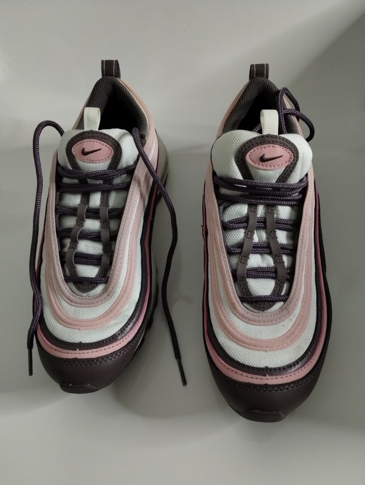 Nike Air Max 97 921522-200 Pink White Brown Kids Sneakers 7Y Mesh Lace Up