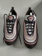 Nike Air Max 97 921522-200 Pink White Brown Kids Sneakers 7Y Mesh Lace Up