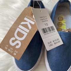 Cotton On Kids Lux Runner Chambray Denim Unisex Slip On U.S 10-11 Shoes