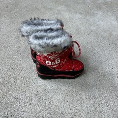 Designer Inspired D&G Junior Snow Boots Fur Lined Sz 29/30