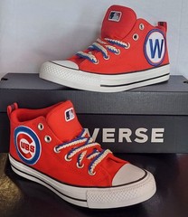 Chicago Cubs Converse All Star CTAS Malden Street Mid Red Cubs Kids 6 US A13151F