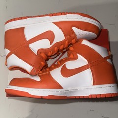 Nike Dunk High GS Syracuse White Orange Leather Shoes Size 6.5 Youth DB2179-100