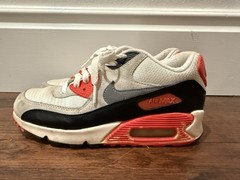 Air Max 90 Infrared Youth Size 6 724882-100 White Black Gray Red Unisex
