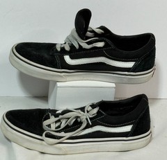 Vans Old Skool Black Canvas Suede Low Top Sneakers Shoes Classic Youth Size 6 6Y
