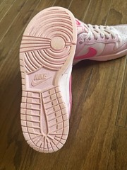 Nike Dunk Low Sneakers Pink/White Leather Low Top Kids US 7 / women’s 8.5 US