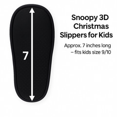 Peanuts Snoopy 3D Christmas Scuff Slippers Toddler 9/10 Plush Santa Slip-Ons New