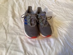 children’s unisex Adidas cloud-foam grey and blue sneakers excellent condition