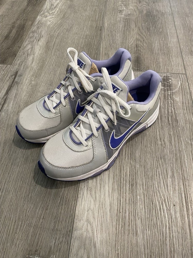 Nike T-Run 5 Silver Purple Cross Training Running Shoes 443988-003 Youth Size 7Y