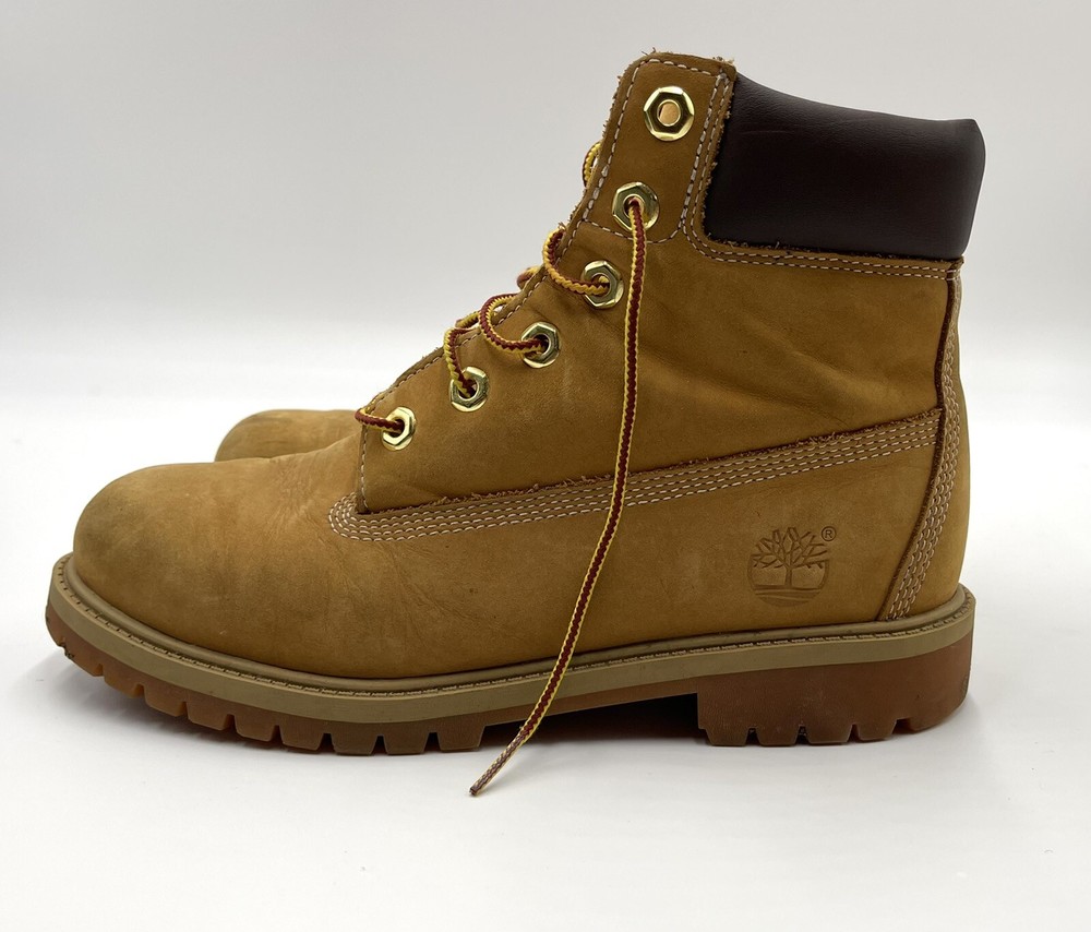 Timberland Boys Size 6 M Premium 6in WaterProofBoots Wheat Nubuck 12909