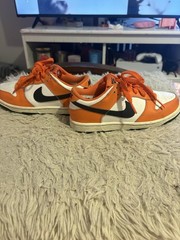 Nike Unisex Low Top Lace-Up Athletic Sneakers Colorblock Orange White Black