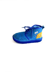 UGG X Cookie Monster Neumel II Blue Suede Chukka Boots Kids Size 3 Youth