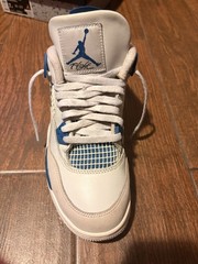 Jordan Air Jordan 4 Retro (GS) White/Blue Leather Sneakers 7Y HF4281 141