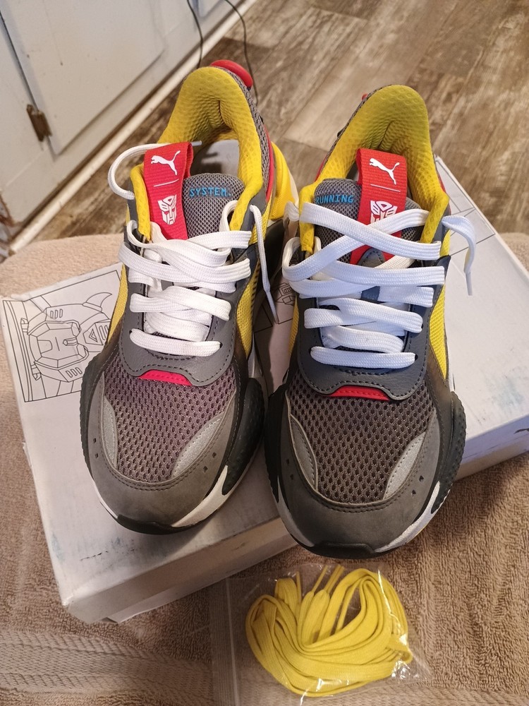 PUMA RS-X Transformers Bumblebee YOUTH JUNIOR RUNNING SHOES size 6C Yellow
