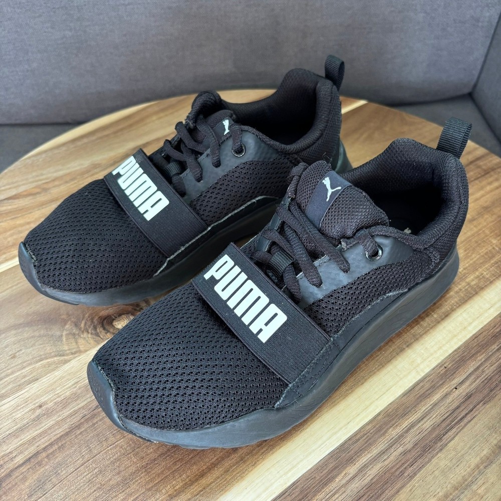 Puma Wired Run Black Mesh Athletic Sneakers Youth Size 3