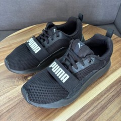 Puma Wired Run Black Mesh Athletic Sneakers Youth Size 3
