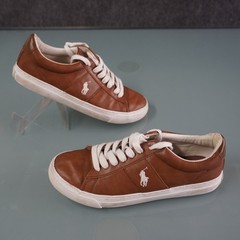 Polo Ralph Lauren Sayer Bundle 2 Pairs Shoes Big Kids 5.5 Tan Navy Leather Sneak