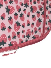 New 16″ Strawberry Print School Backpack Laptop Sleeve Padded Straps Pink
