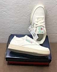 New Reebok Classic Club C Kid’s Sneakers Cream Green Leather Low Top Size 1 NIB