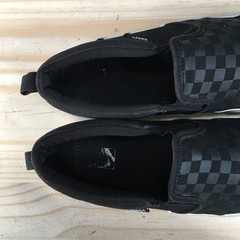 Vans Checkerboard Classic Slip On Sneaker Shoes Youth 7 Canvas Black 721356