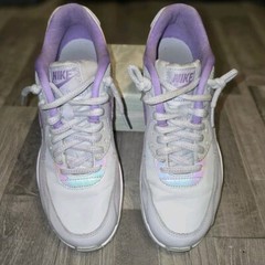 Nike Air Max 90 Size 7Y Purple White And Holographic