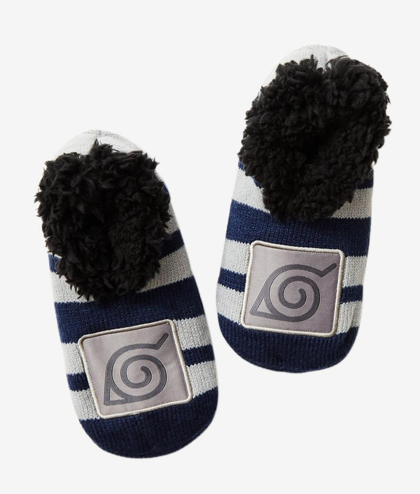 Kids Naruto Shippuden Hidden Leaf Slippers Sock Pajama Shoes Boys Sz 13-4 Ramen