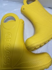 Crocs Kids Yellow Handle It Rain Boots US size 3 Kids EUC