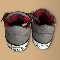 Junior Kids Converse with Flannel Lining Chuck Taylor All Star Low Top Size 12