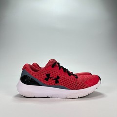 Under Armour Surge 3 Red Black Athletic Running Shoes 3024989-601 Youth Size 5Y