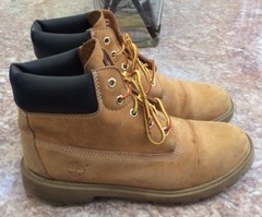 Timberland Big Kids 6 Inch Basic Waterproof Wheat Leather Boots Size 6M #10960