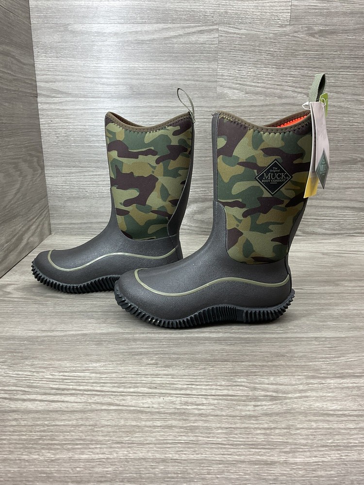 Muck Kid’s Hale Boot – Black/Linear Camo Sz 4