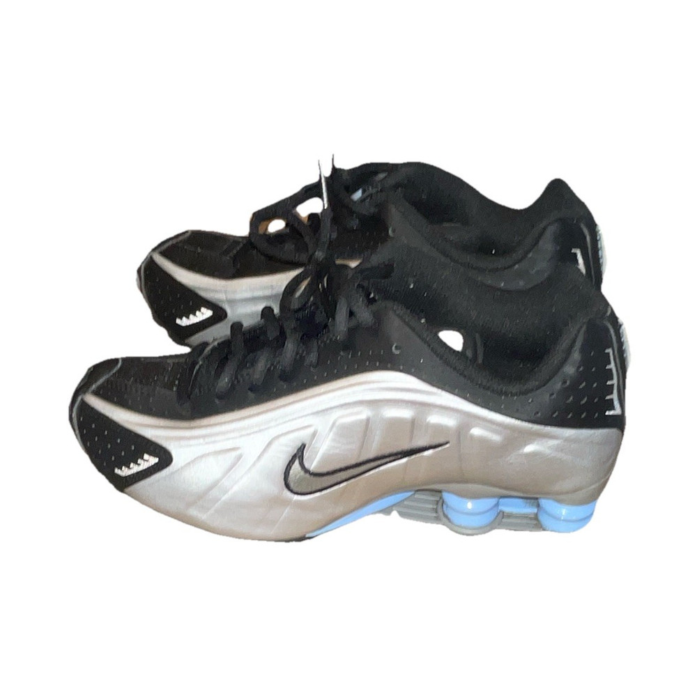 Nike Shox R4 Metallic Silver/ Black Psychic Blue, Size 6Y – Unisex