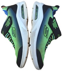 Skechers Athletic Blue/Lime Green Adjustable Strap Slip On Sneakers Kids Size 2