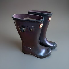 Hunter Kids Original Nebula Rain Boots Girls Purple Iridescent Galoshes Wellies