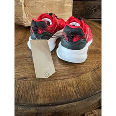 Avia Max Runner Kids Sneakers Red Black Bungee Lace Memory Foam Size 3 NEW
