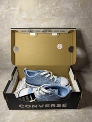 Converse Chuck Taylor All Star Kids Low Top Glitter Lace-Up Blue US 10- New