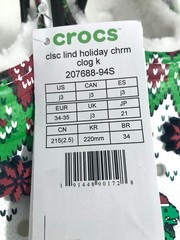 CROCS Classic Lined Clogs CHRISTMAS HOLIDAY CHARMS Dino Gingerbread Kids J3 New