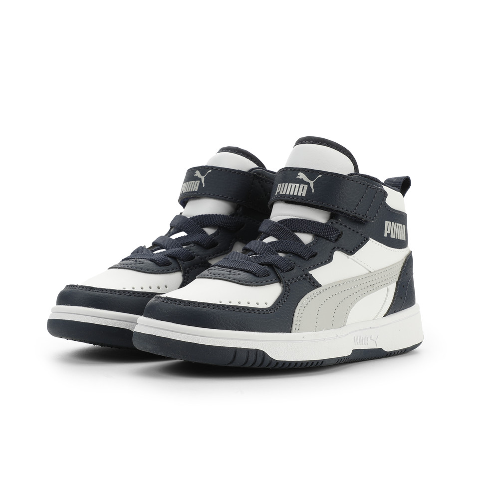 Little Kid’s Puma Rebound JOY AC PS White-Gray-Club Navy (374688 42)