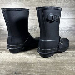 Hunter Black Biker Rain Adjustable Boots Moto Kids Size 1B/2G