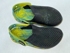 Crocs Literide 360 Clogs Kids Black Green Slip-On Breathable Comfort – C 13