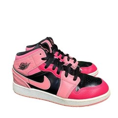 Jordan 1 Mid Pinksicle Black White Pink Kids Shoes 554725-662 Size 4.5Y