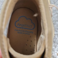 Angelitos Baby Toddler Leather Wingtip Oxford Shoes Size 20 Made in Spain Tan
