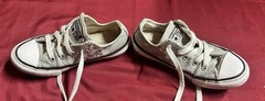 Converse All Star Chuck Taylor Low Top Silver Sparkle Kids US 11