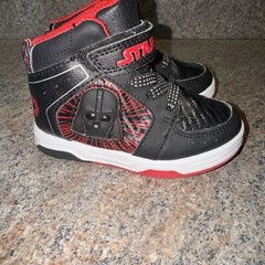 Star Wars High Top Kids Size 7 Laced Shoe Light Up Vader Tie Fighter Rare