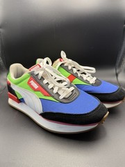 PUMA Kid’s Future Rider Play On Sneakers Shoes 372349-01 Green Blue Red 5.5C✅Des