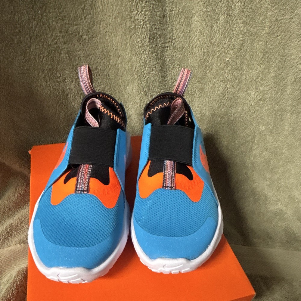 Nike Flex Runner 2 Lil (PSV) Kids Sneaker Blue Orange Slip On US 13C DZ4487-400