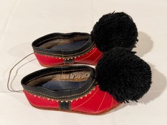 Vintage Authentic Greek Tsarouchia Traditional Handcrafted Folk Shoes Child Size