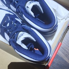 Nike Dunk High (PS) White/Midnight Navy Kids Sneaker 2Y DD2314-104