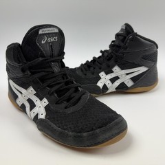 Asics Matflex 6 Wrestling Shoes Youth Size 4.5 Black White High Top 1084A011