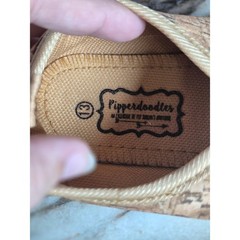 Pipperdoodles Kids Cork Print Low Top Sneakers Tan White Size 13 Toddler Earthy