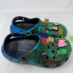 Crocs Minecraft Classic Clog K Light Up Green/Blue Pixel Kids J5 210830-90H